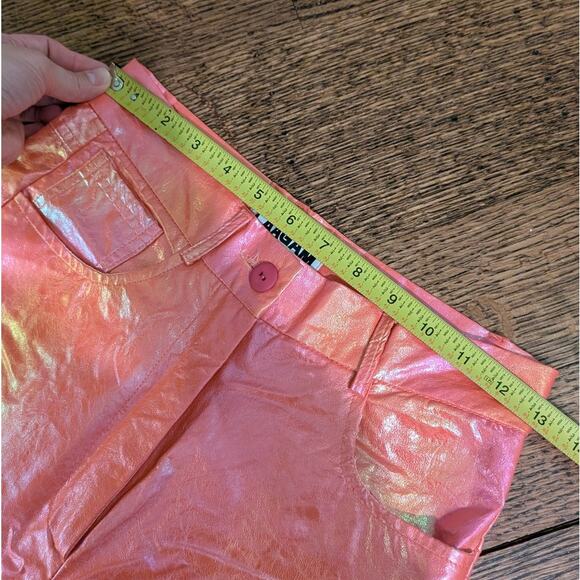 Free People Laagam Twiggy Metallic Pink High-rise Straight Leg Pants, size XS - Picture 10 of 11